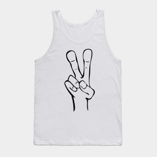 Cartoon Hand Peace Symbol Tank Top